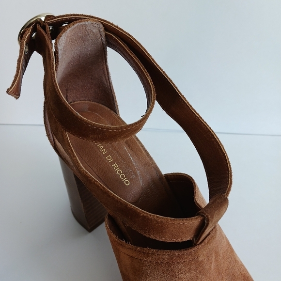 Size 9/40 Christian Di Riccio Suede, Women's Pumps Tan Boho Caramel Hippie - Picture 6 of 10